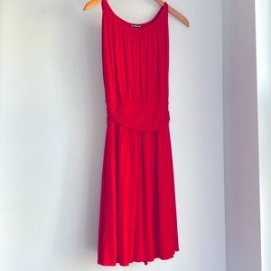 Red Jersey Knit Sleeveless Dress